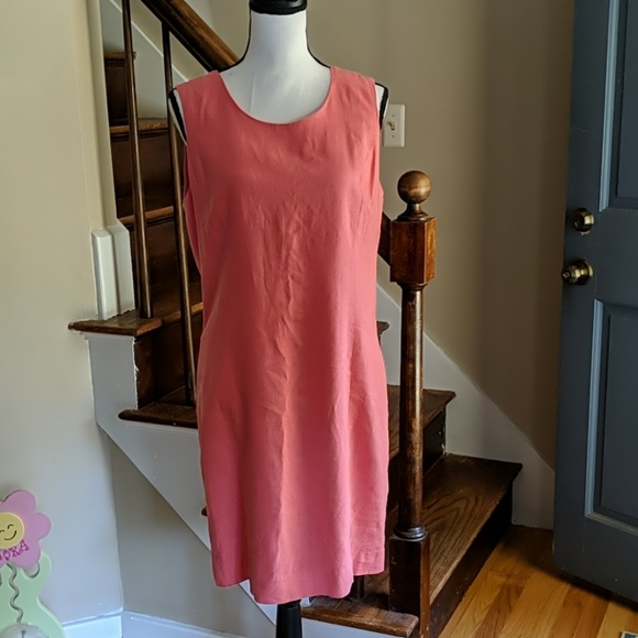 Laura Scott Salmon Linen Dress